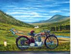 Schilderij  motorTriumph Speed twin, handgeschilderd, Ophalen of Verzenden