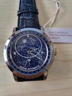 HORLOGE MET DRAAIENDE STERRENHEMEL, Overige merken, Overige materialen, Leer, Polshorloge