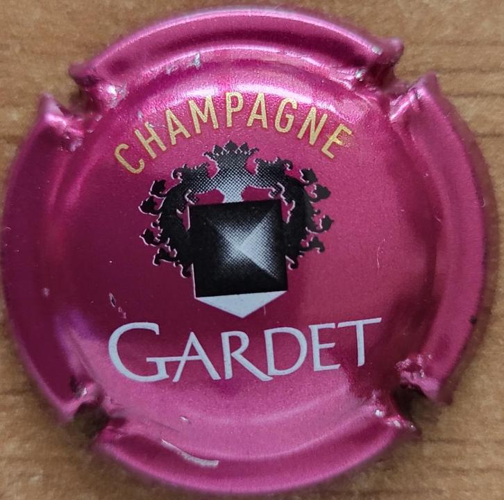 Capsule Champagne GARDET violine & blanc nr.07a, Collections, Vins, Utilisé, Champagne, France, Enlèvement ou Envoi
