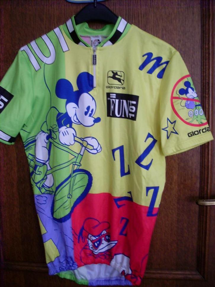 Authentiek NIEUWE Wielershirt Mickey Mousse FUN 101 GIORDANA, Fietsen en Brommers, Fietsaccessoires | Fietskleding, Nieuw, M, Ophalen