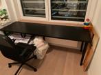 Zwart bureau, 60 cm x 200 cm, in hoogte verstelbaar, Ophalen, In hoogte verstelbaar, Gebruikt, Bureau