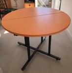 Table ronde vintage Formica orange, Ophalen, In hoogte verstelbaar, Gebruikt
