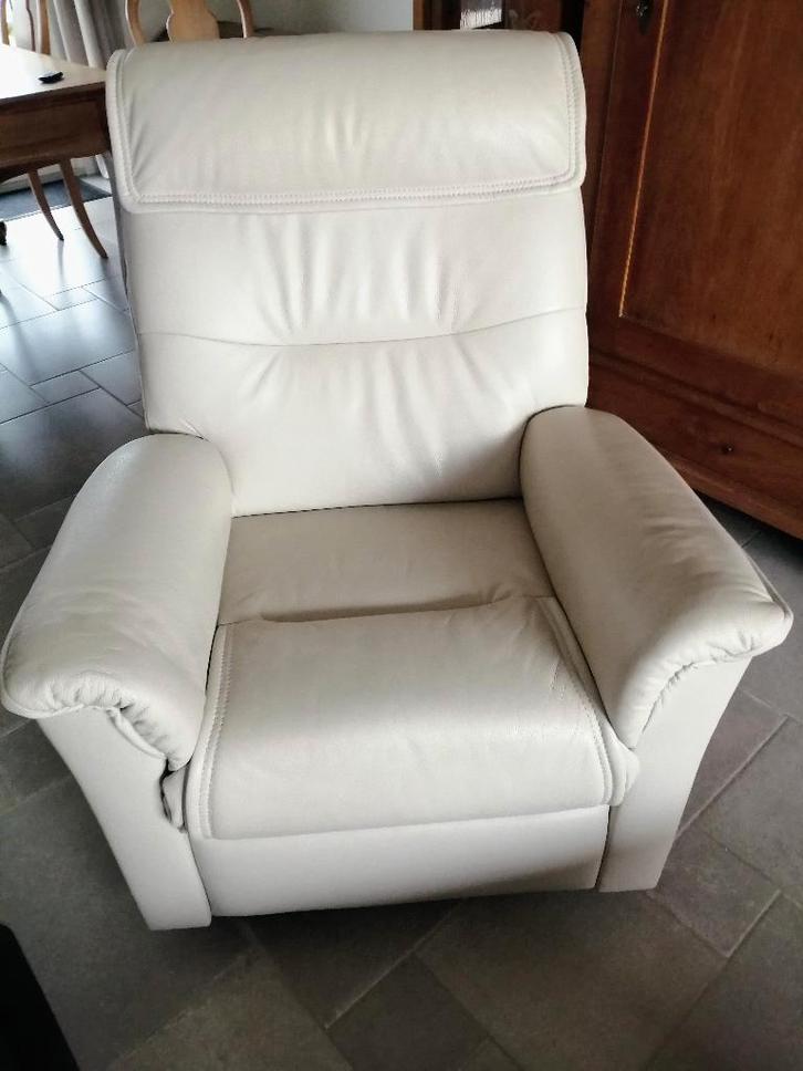 Salon en cuir avec relax, Maison & Meubles, Canapés | Salons, Comme neuf, Banc droit, Cuir, Enlèvement