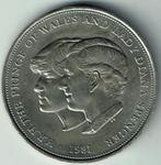 Huwelijk Prins Charles Lady Di Diana Spencer 1981 Crown coin, Losse munt, Overige landen, Verzenden