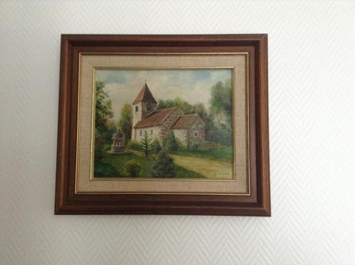 Schilderij van Kapel, mooi schilderijtje, Antiek en Kunst, Kunst | Schilderijen | Klassiek, Ophalen of Verzenden