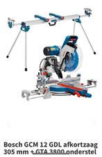 Bosch GCM12 tafelzaag plus onderstel, Doe-het-zelf en Bouw, Ophalen, Gebruikt, Cirkelzaag, 70 mm of meer