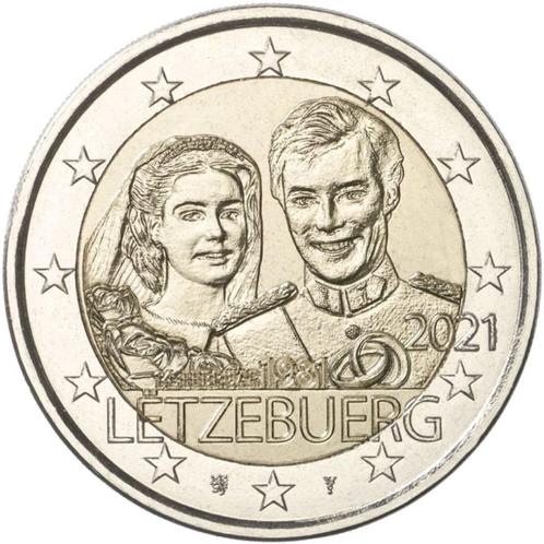 2 euros Luxembourg 2021 - Grand-Duc Henri - RELIEF (UNC), Timbres & Monnaies, Monnaies | Europe | Monnaies euro, Monnaie en vrac