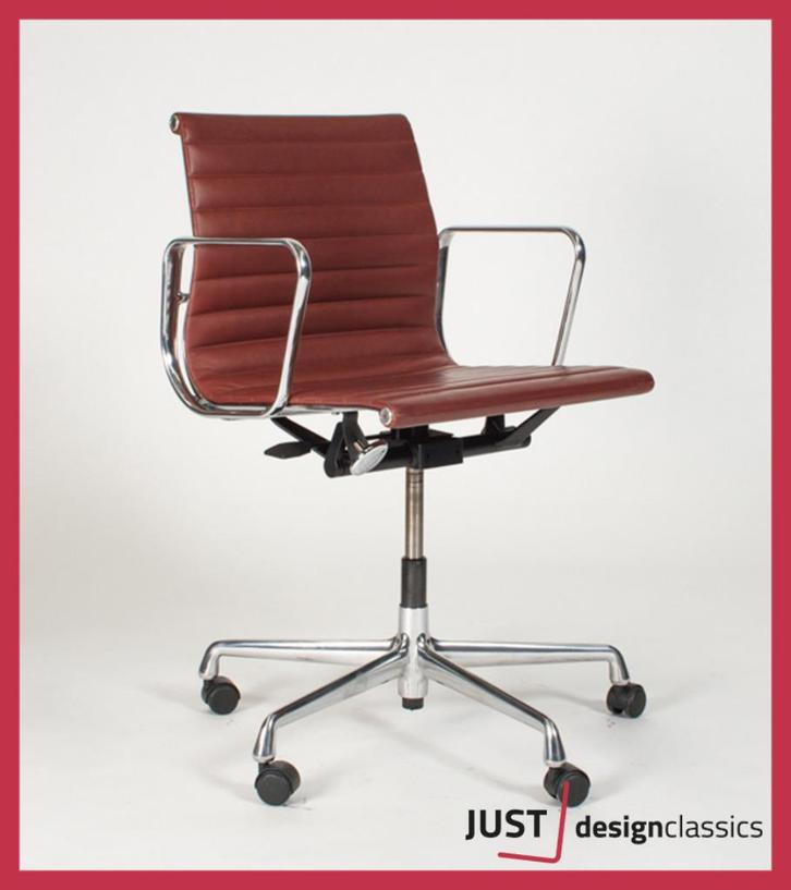 Vitra ea 117 Terracotta Premium Leder Chroom (voorraad:3), Huis en Inrichting, Bureaustoelen, Zo goed als nieuw, Bureaustoel, Bruin