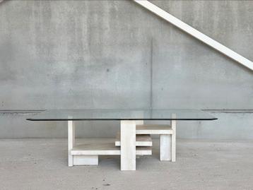 Travertine coffeetable door Willy Ballez beschikbaar voor biedingen