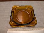 Vintage asbak: amberkleurige glazen asbak, Enlèvement ou Envoi, Utilisé, Cendrier
