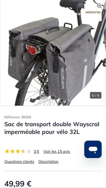 Fietstas van 32 L, nooit gebruikt beschikbaar voor biedingen