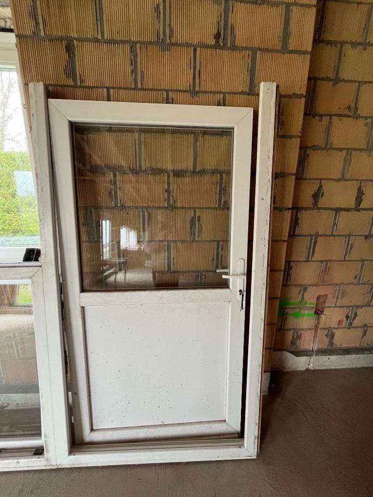 PVC deur + PVC raam, Doe-het-zelf en Bouw, Glas en Ramen, Gebruikt, Gevelraam of Ruit, 160 cm of meer, 80 tot 120 cm, Dubbelglas