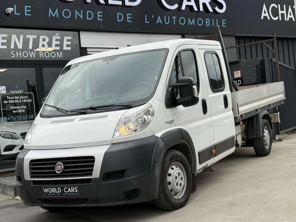 Fiat Ducato 2.3D L4 7PLACES TVAC*BTWIN BENNE GARANTIE 12MOIS, Voorwielaandrijving, Stof, Gebruikt, Zwart