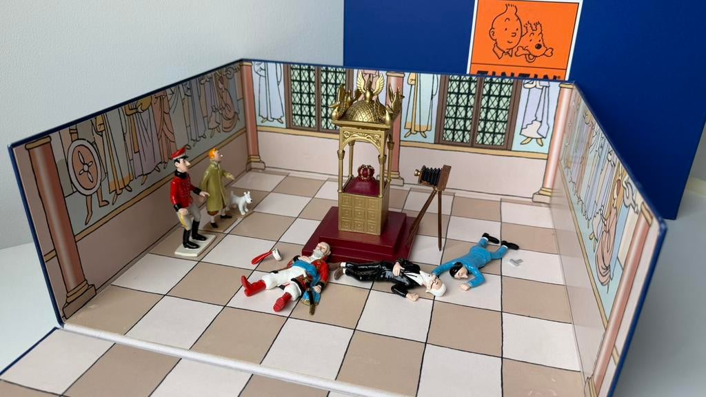 Scène Tintin “Le Sceptre d’Ottokar” (réf. 46916), Ophalen of Verzenden, Kuifje, Zo goed als nieuw, Beeldje of Figuurtje