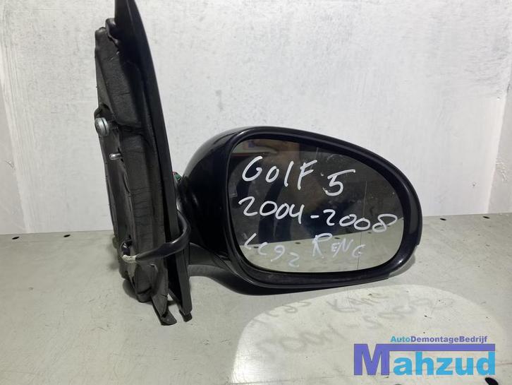 VW GOLF 5 LC9Z Zwart rechts spiegel buitenspiegel, Auto-onderdelen, Spiegels, Volkswagen, Gebruikt
