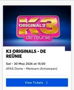 4 Tickets K3 Originals 30/05 - 15:00

- Te Koop, Tickets en Kaartjes