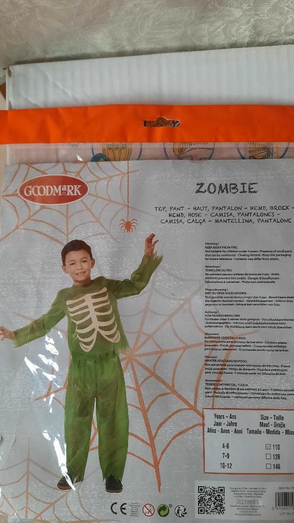 Déguisement zombie, T 5 ans, Enlèvement, Utilisé, 110 à 116, Garçon ou Fille