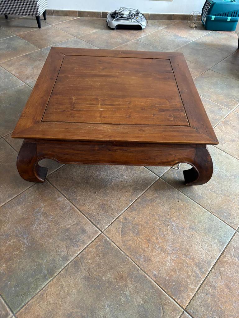 Table basse robuste en teck, Maison & Meubles, Teck, Moins de 50 cm, 50 à 100 cm, Carré