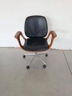 Bureaustoel vintage design walnoot, Huis en Inrichting, Ophalen, Zwart, Bureaustoel