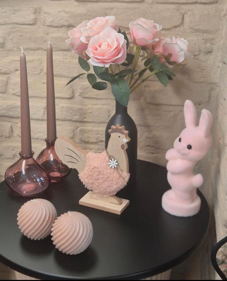 Paasdecoratie in roze tinten, Huis en Inrichting, Woonaccessoires | Etagères, Ophalen of Verzenden