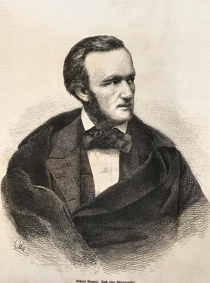 portrait du compositeur Richard Wagner (1813-1883), Antiquités & Art, Art | Eaux-fortes & Gravures, Enlèvement ou Envoi