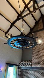 Rustiek Wagenwiel Kroonluchter Vintage, Enlèvement, Utilisé, Bois