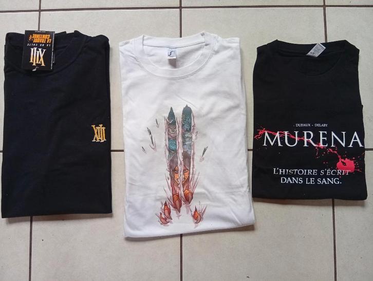 3 t-shirt BD : XIII / Klaw / Murena - Etat neuf., Collections, Personnages de BD, Neuf, Vêtements, Autres personnages, Enlèvement ou Envoi
