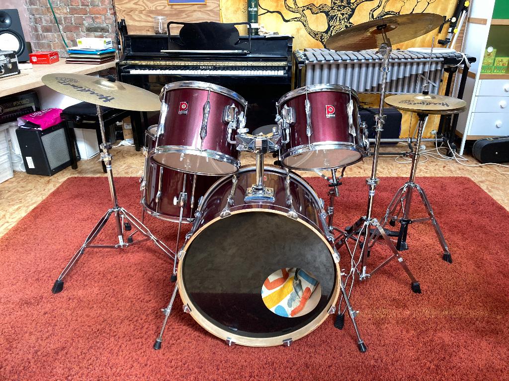 Drumstel Premier (vintage) met cymbalen en alle toebehoren, Musique & Instruments, Batteries & Percussions, Enlèvement, Utilisé