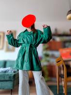 Vintage 1980s lams lederen jas groen, Maat 38/40 (M), Ophalen of Verzenden, Zo goed als nieuw, Vintage