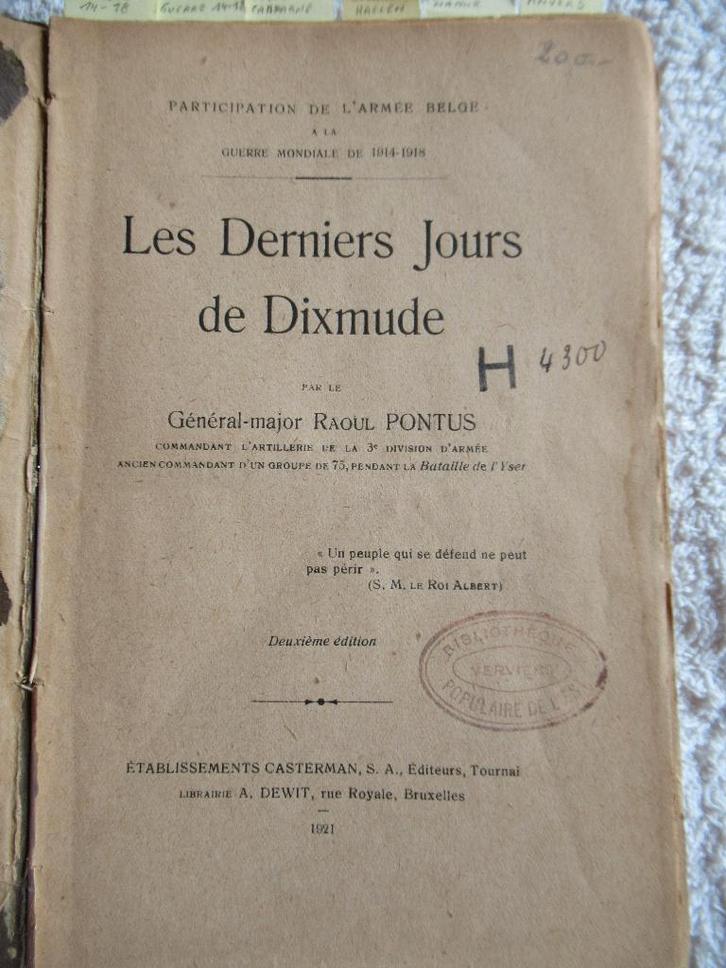 1914 Bataille de DIXMUDE, Collections, Objets militaires | Général, Armée de terre, Enlèvement ou Envoi