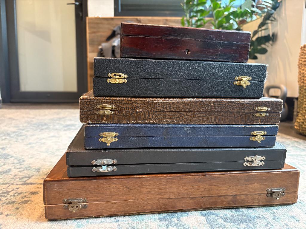 Bestek doosjes leeg voor zilver of verzilverd bestek, Antiquités & Art, Antiquités | Couverts, Enlèvement