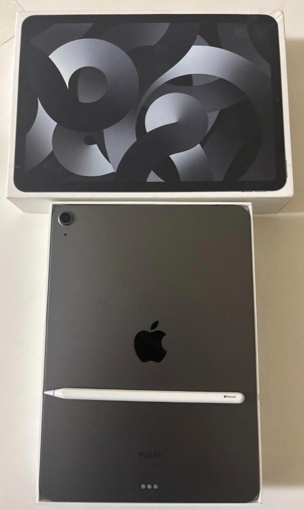 iPad Air 5e generatie - 256 GB - Wi-Fi + Apple Pencil, Computers en Software, Apple iPads, Zo goed als nieuw, Wi-Fi, 256 GB, Ophalen of Verzenden
