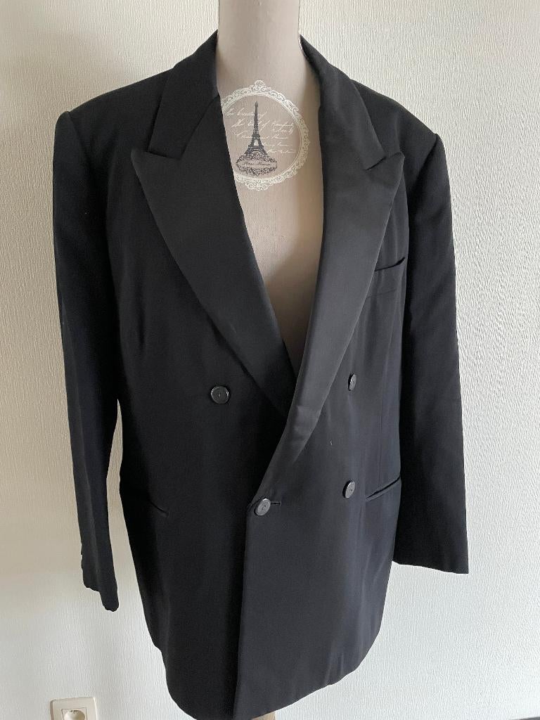 zwarte heren vest gekleedde jas - M, Verzenden, Zo goed als nieuw, Maat 56/58 (XL), Zwart