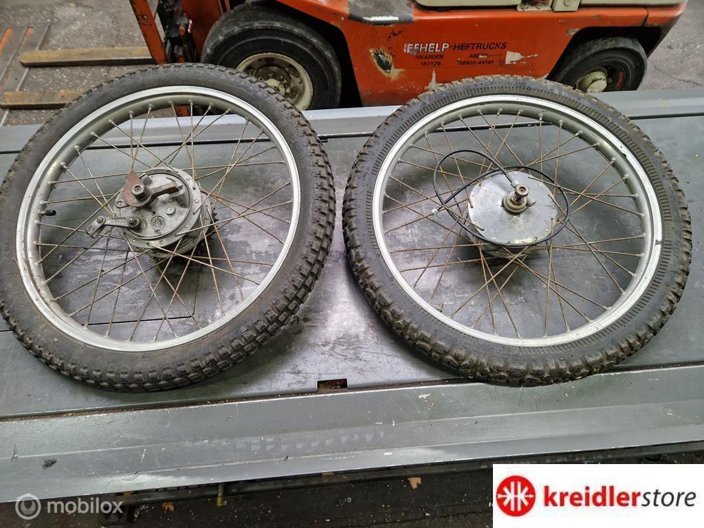Kreidler Wielen set Eitank 19 inch met Aluminium Weimann, Gebruikt, Kreidler, Ophalen of Verzenden, Kreidler