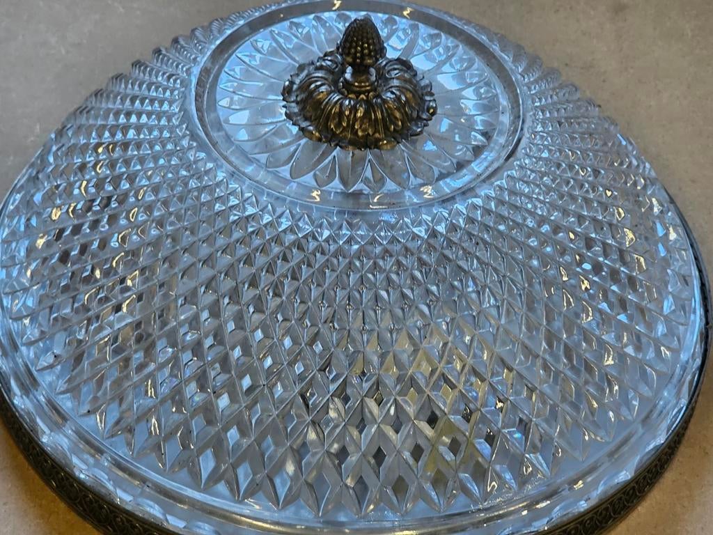 Plafonnier vintage en verre Glashütte Limburg Plafoniere R, Enlèvement ou Envoi