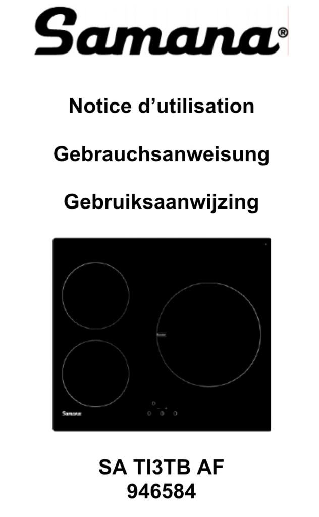 Plaque Induction Samana - 3 foyers -, Electroménager, Tables de cuisson, Enlèvement, Comme neuf, Induction