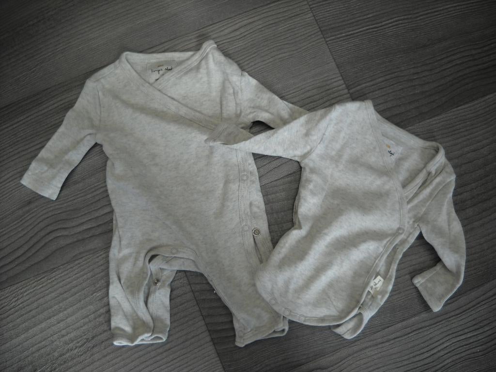 konges sjold-babypakje en body-maat 46-als nieuw-lichtgrijs, Enfants & Bébés, Vêtements de bébé | Taille 50, Enlèvement, Comme neuf