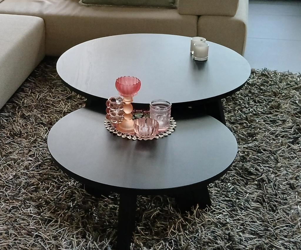 Table basse ronde, lot de 2, Maison & Meubles, Tables | Tables de salon, Utilisé, Rond, Autres essences de bois, Enlèvement