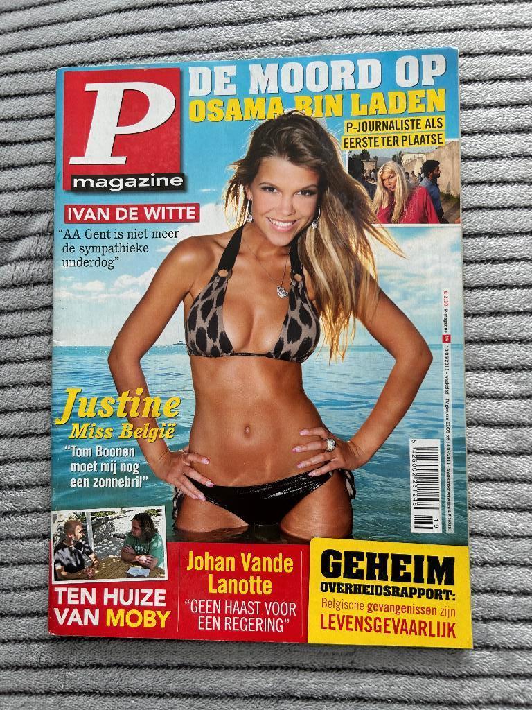 P-Magazine nr 19/2011 - ex miss België Justine De Jonckheere, Ophalen of Verzenden, 1980 tot heden, Tijdschrift
