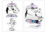 Ens de 2 charmes Pandora Disney mis tea pots, Enlèvement ou Envoi, Argent, Pandora