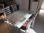Table avec 4 chaises métalliques, Maison & Meubles, Enlèvement, Comme neuf