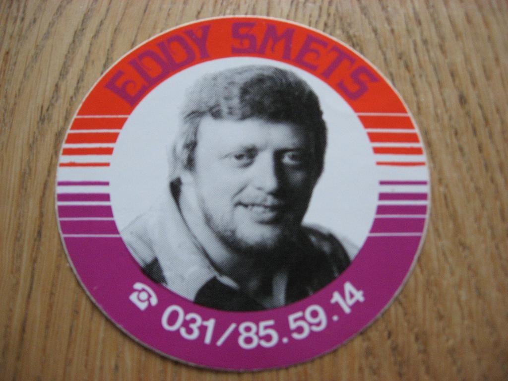 Sticker Eddy Smets Zanger 9 cm, Ophalen of Verzenden, Nieuw, Overige typen