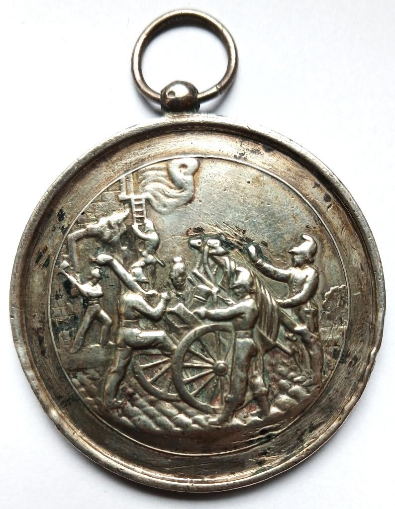 médaille d'argent 1887 ville de guise concours pompiers, Enlèvement ou Envoi, Argent