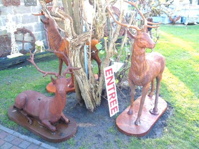 grand cerf debout en fonte pat rouillé, voir photos, Jardin & Terrasse, Statues de jardin, Neuf, Animal, Métal, Enlèvement