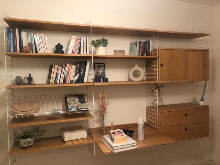 String rek / String System – eik – 240 cm, Huis en Inrichting, Kasten | Wandmeubels, Zo goed als nieuw, 100 tot 150 cm, 200 tot 250 cm