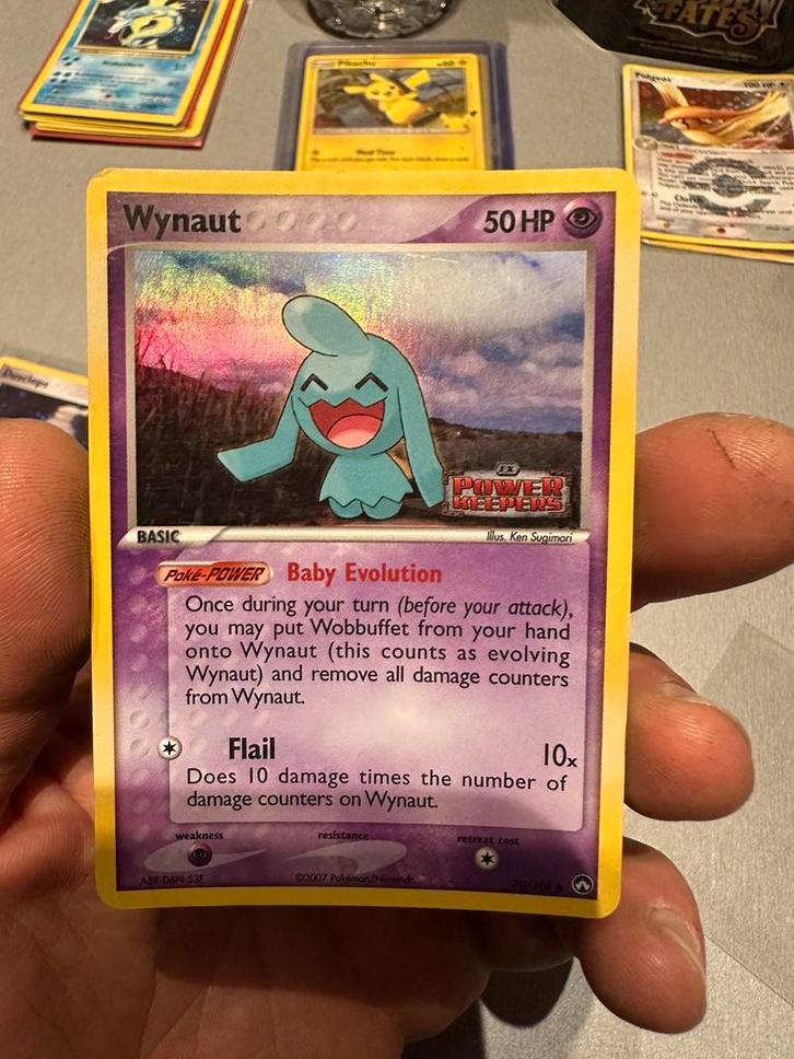 Pokémon Wynaut 70/108 Ex Power Keepers holo Stamped, Hobby en Vrije tijd, Verzamelkaartspellen | Pokémon, Gebruikt, Losse kaart