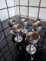6 coquettiers métal argenté. Vintage