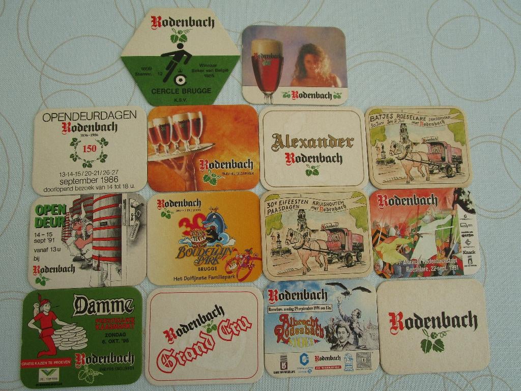 Bierkaartjes Rodenbach, Verzamelen, Biermerken, Gebruikt, Viltje(s), Ophalen