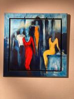 Groot abstract schilderij 88x88 cm – gesigneerd M. Korb B, Antiek en Kunst, Kunst | Schilderijen | Abstract, Ophalen