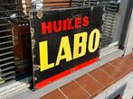 Huiles LABO oud emaille reclamebord, Ophalen of Verzenden